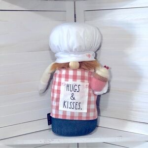 Rae Dunn Hugs and Kisses Gnome Plush Pink Blue White
